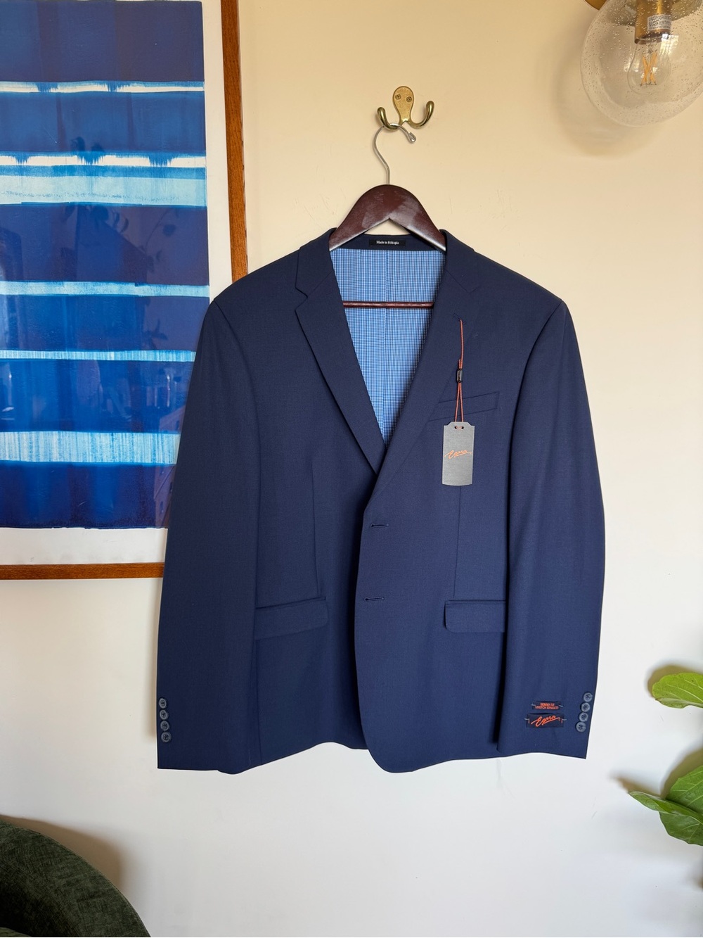 Egara Navy Sport Coat with Light Blue Lining